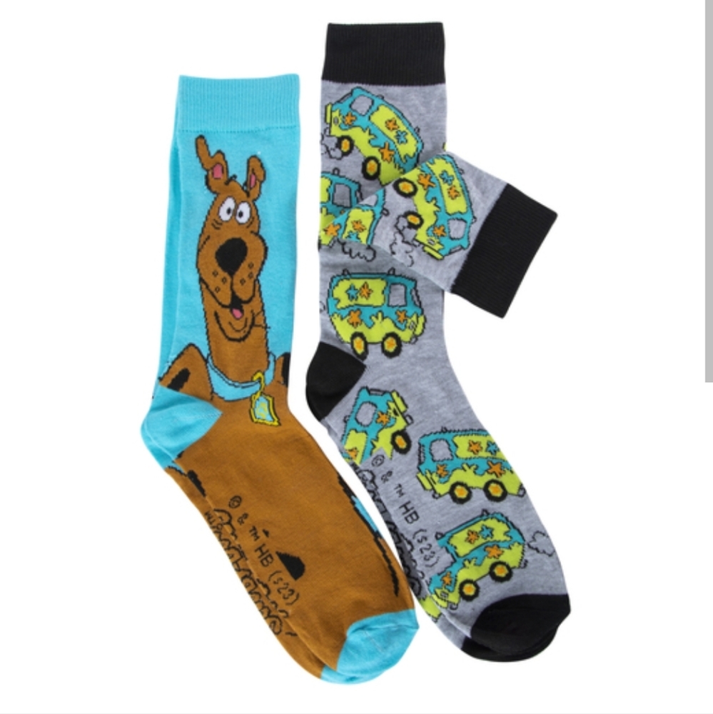 NEW Men's Scooby Doo Mystery Machine crew socks - two pairs